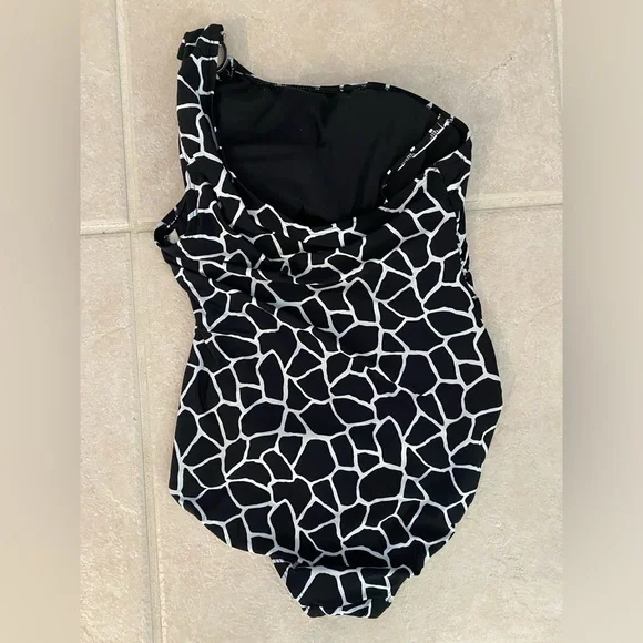 Michael Kors One Shoulder One Piece Swimsuit - Size 10 - Picture 8 of 9
